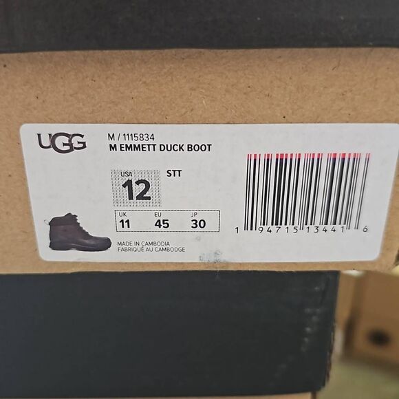 UGG Emmett Duck Boot in Chestnut. Size 12 Brand new with box. 100%authentic